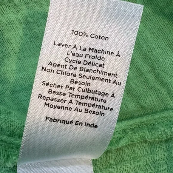 TALBOTS Airy Gauze Tie Sleeve Top - Bright Lime Plus SZ 1X Lightweight, Casual - Picture 8 of 8